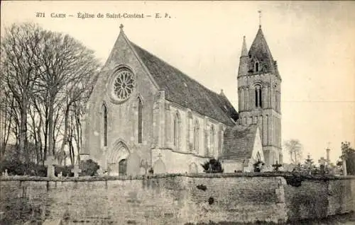 Ak Caen Calvados, Eglise de Saint Contest