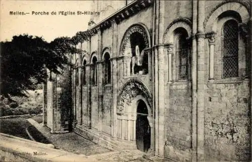 Ak Melles Haute-Garonne, Kirche St-Hilaire