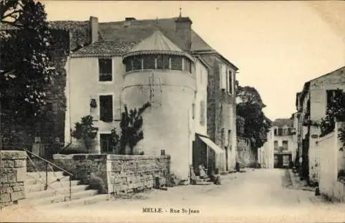 Ak Melle Deux Sèvres, Rue St-Jean