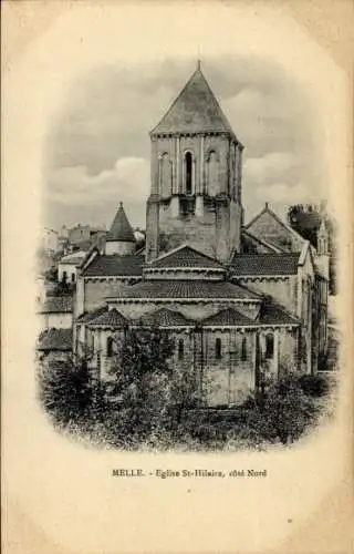 Ak Melle Deux Sèvres, St-Hilaire-Kirche
