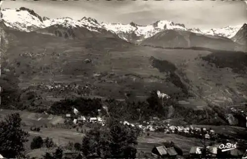 Ak Les Avanchers Savoie, Panoramablick, Chaine de la Lauziere