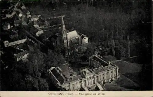 Ak Versigny Oise, Vue prise en avion