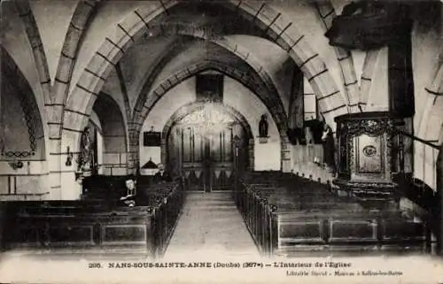 Ak Nans sous Sainte Anne Doubs, Innenansicht der Kirche