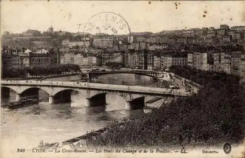 Ak Lyon Rhône, La Croix Russe, Les Ponts du Change et de la Feuillee