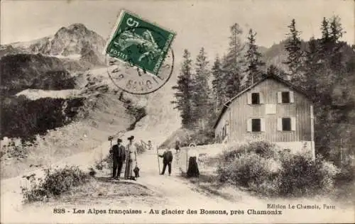 Ak Chamonix Mont Blanc Haute Savoie, Au glacier des Bossons