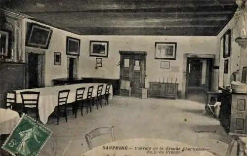 Ak Saint-Pierre-de-Chartreuse Isère, Couvent de la Grande Chartreuse, Salle de France
