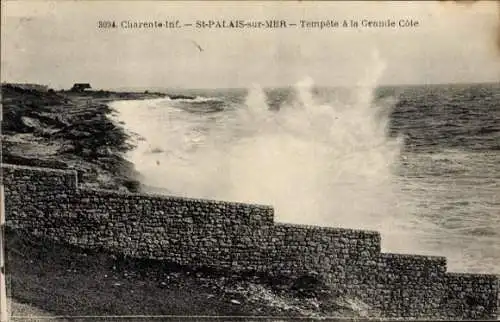 Ak Saint Palais sur Mer Charente Maritime, Tempete a la Grande Cote