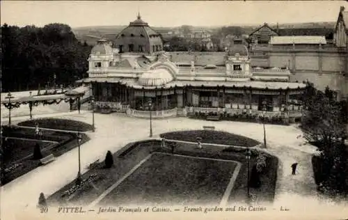 Ak Vittel Lothringen Vosges, Jardin Francais et Casino