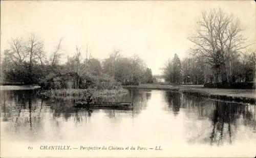 Ak Chantilly Oise, Chateau, Parc