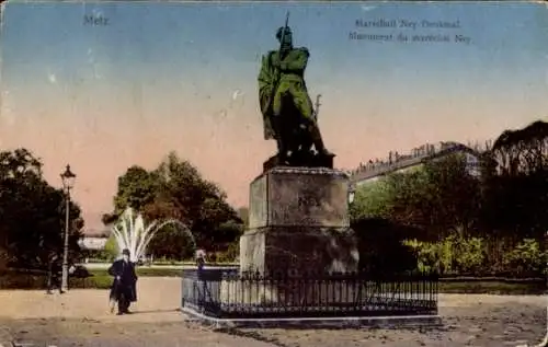 Ak Metz Moselle, Marschall Ney-Denkmal
