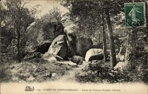 Ak Forêt de Caruelle Fontainebleau Val d´Oise, Antre de Vulcain