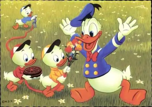 Ak Comic, Walt Disney, Donald Duck, Neffen, Tick, Trick, Track