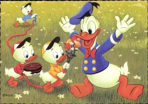 Ak Comic, Walt Disney, Donald Duck, Neffen, Tick, Trick, Track