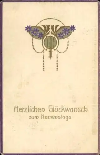 Präge Ak Glückwunsch Namenstag, Blumen