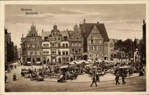 Ak Hansestadt Bremen, Marktplatz