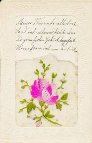 Seidenstick Ak Rosen, Blüten, Knospen