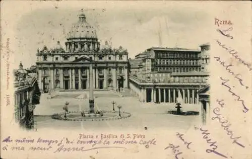 Ak Roma Rom Lazio, Vatikan, Piazza e Basilica di S. Pietro