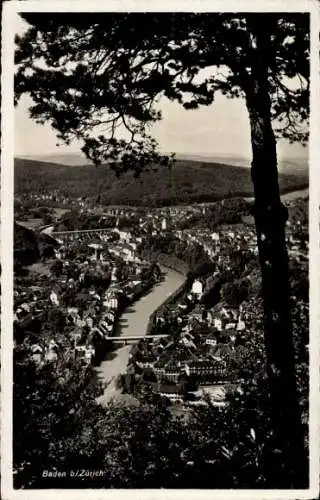 Ak Baden Kanton Aargau Schweiz, Panorama