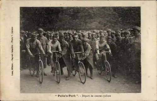 Ak Poilu's-Park, Start des Radrennens