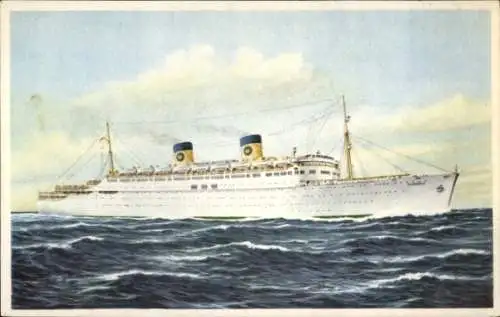 Ak Dampfschiff SS Homeric auf dem Meer, Home Lines