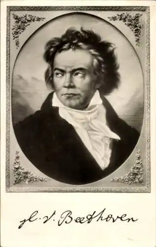 Passepartout Ak Komponist Ludwig van Beethoven, Porträt