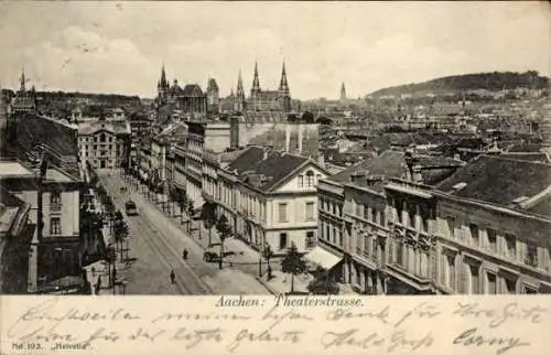 Ak Aachen in Nordrhein Westfalen, Theaterstraße