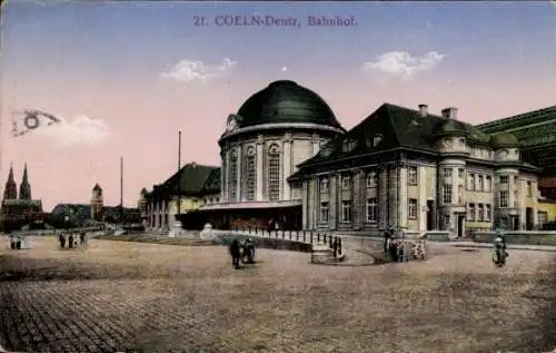 Ak Deutz Köln am Rhein, Bahnhof