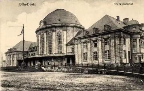 Ak Deutz Köln am Rhein, Neuer Bahnhof