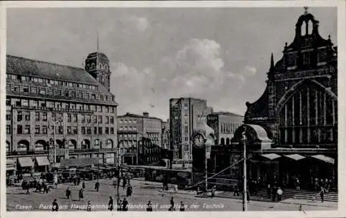 Ak Essen im Ruhrgebiet, Hauptbahnhof, Hotel Handelshof, Haus der Technik