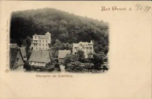 Ak Bad Grund im Harz, Villen am Schurfberg