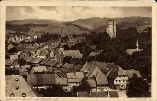 Ak Osterode am Harz, Teilansicht, Felsen