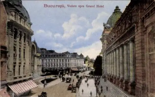 Ak Bukarest Rumänien, Vedere spre Grand Hotel