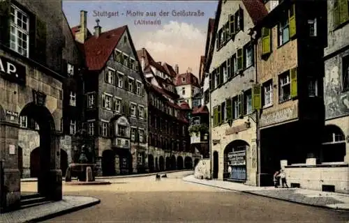 Ak Stuttgart in Württemberg, Geißstraße, Altstadt