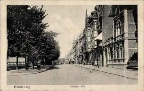 Ak Rendsburg in Schleswig Holstein, Königstraße, Wohnhäuser