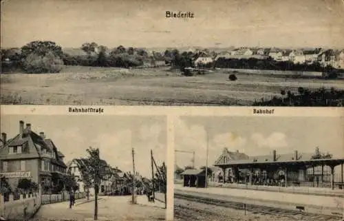 Ak Biederitz in Sachsen Anhalt, Panorama, Bahnhofstraße, Bahnhof