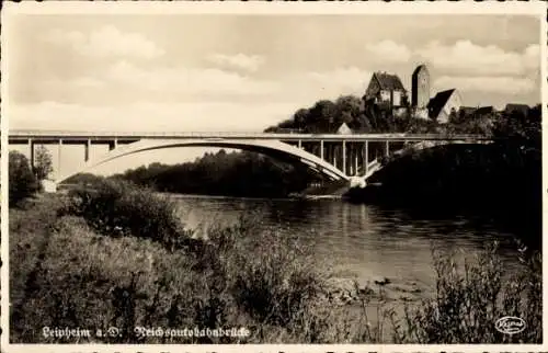 Ak Leipheim an der Donau Schwaben, Reichsautobahnbrücke