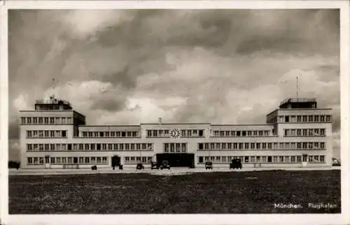 Ak Oberwiesenfeld München, Flughafen, Eingang