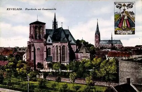 Ak Kevelaer am Niederrhein, Pfarrkirche mit Gesamtansicht