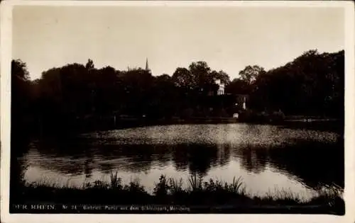 Ak Biebrich am Rhein Wiesbaden, Schlosspark Messburg