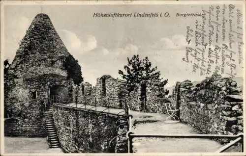 Ak Lindenfels im Odenwald, Burgterrasse