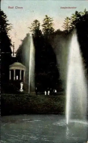 Ak Kleve am Niederrhein, Amphitheater, Fontäne, Pavillon