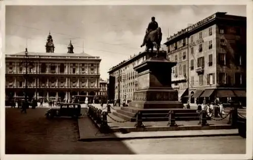 Ak Genova Genua Liguria, Piazza de Ferrari e Palazzo