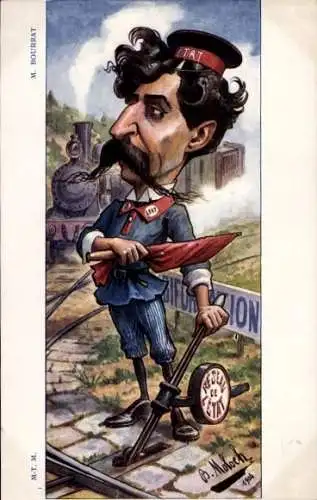 Künstler Ak Moloch, B., Jean Bourrat, Réseau de l'État, Karikatur