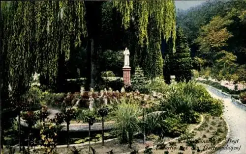 Ak Steyl Venlo Limburg Niederlande, Missionshaus, Gartenanlagen, Statue