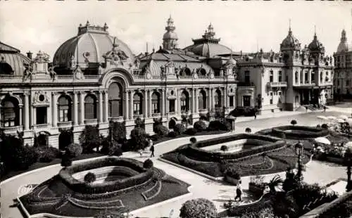 Ak Monte-Carlo Monaco, das Casino und die Terrasse des Café de Paris