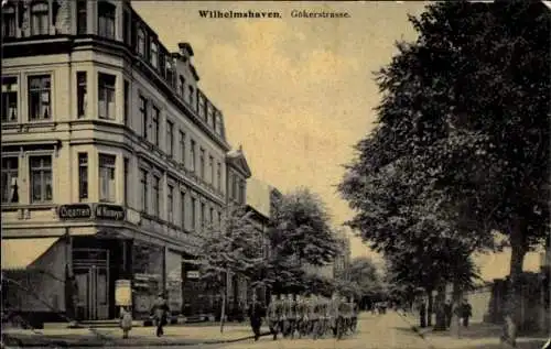 Ak Wilhelmshaven in Niedersachsen, Gökerstraße, Soldaten, Zigarren Niemeyer