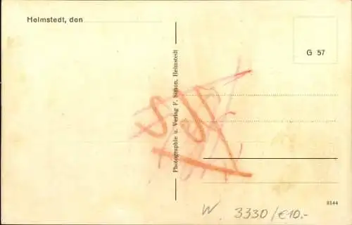 Ak Helmstedt in Niedersachsen, Gesamtansicht, Graf Zeppelin über Stadt