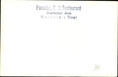 Ak Seefeld in Tirol, Pension Restaurant Seefelder Alm