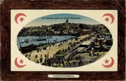 Präge Passepartout Ak Konstantinopel Istanbul Türkei, Panorama, Brücke