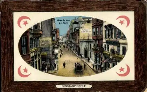 Passepartout Ak Konstantinopel Istanbul Türkei, Grande rue de Pera, Geschäfte
